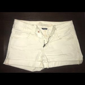 American Eagle white denim shorts